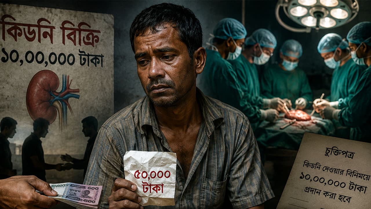 কিডনি বিক্রির চুক্তিতে প্রতারণা: ১০ লাখের বদলে পেলেন মাত্র ৫০ হাজার
