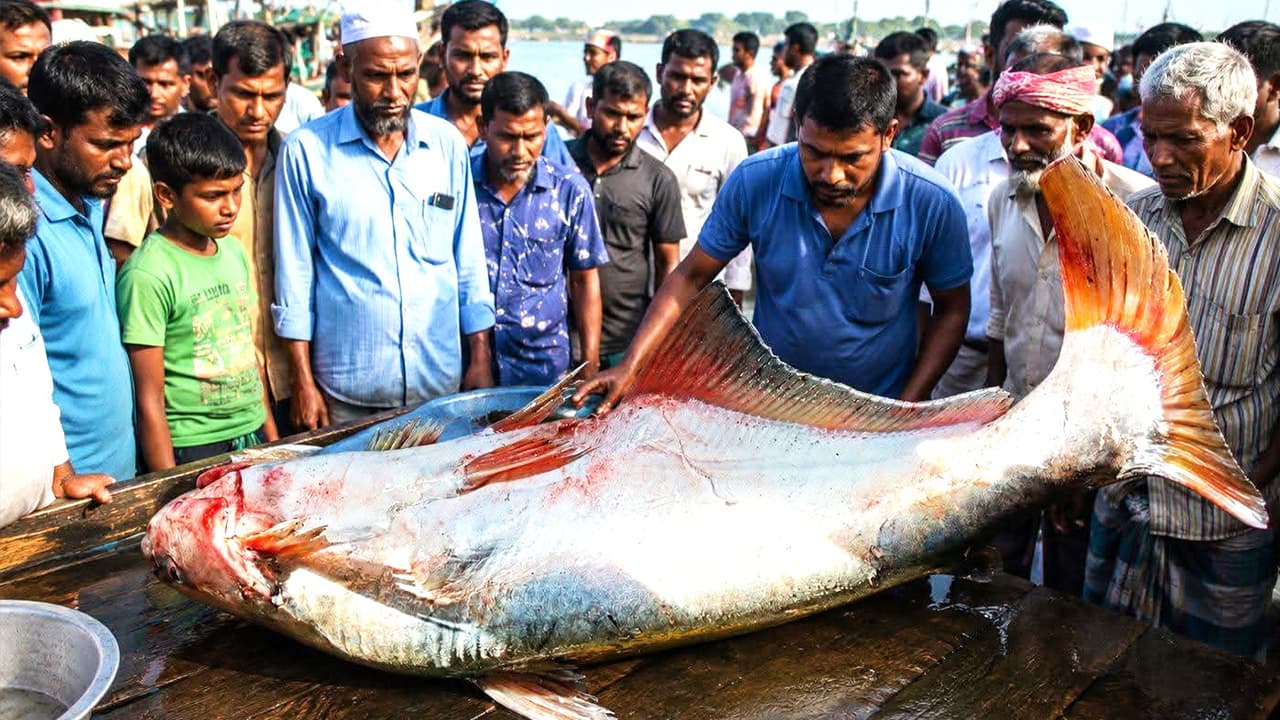 লক্ষ্মীপুরে মেঘনায় ২৫ কেজির বিরল হিলা মাছ, নিলামে বিক্রি ৩৫ হাজার টাকায়