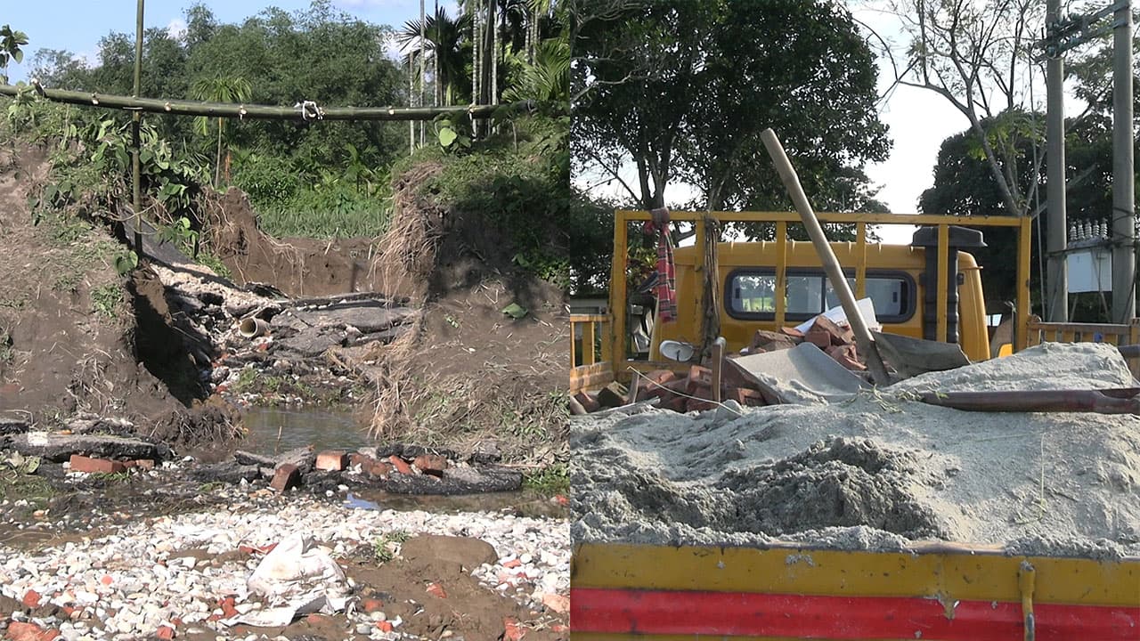 দহগ্রামে সড়ক মেরামত শুরু করেছে বিজিবি