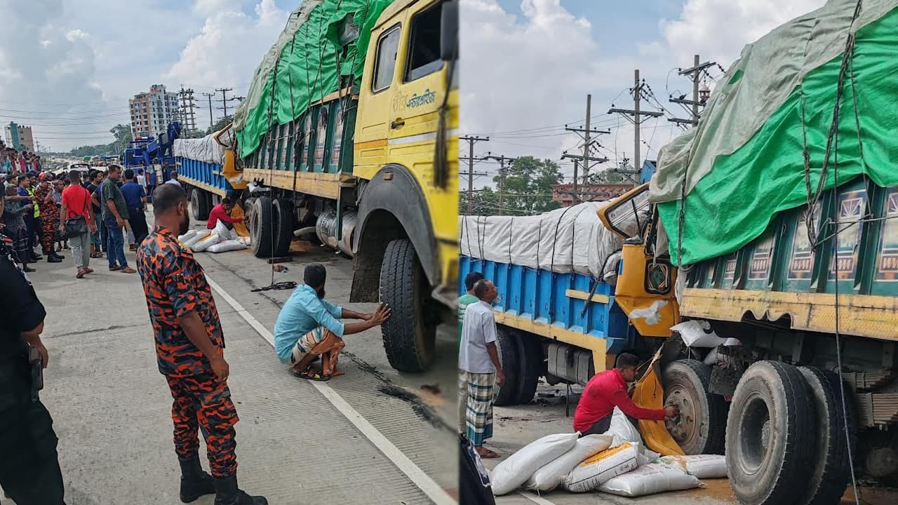 বগুড়ায় দাঁড়িয়ে থাকা ট্রাকে অন্য ট্রাকের ধাক্কা, নিহত ২