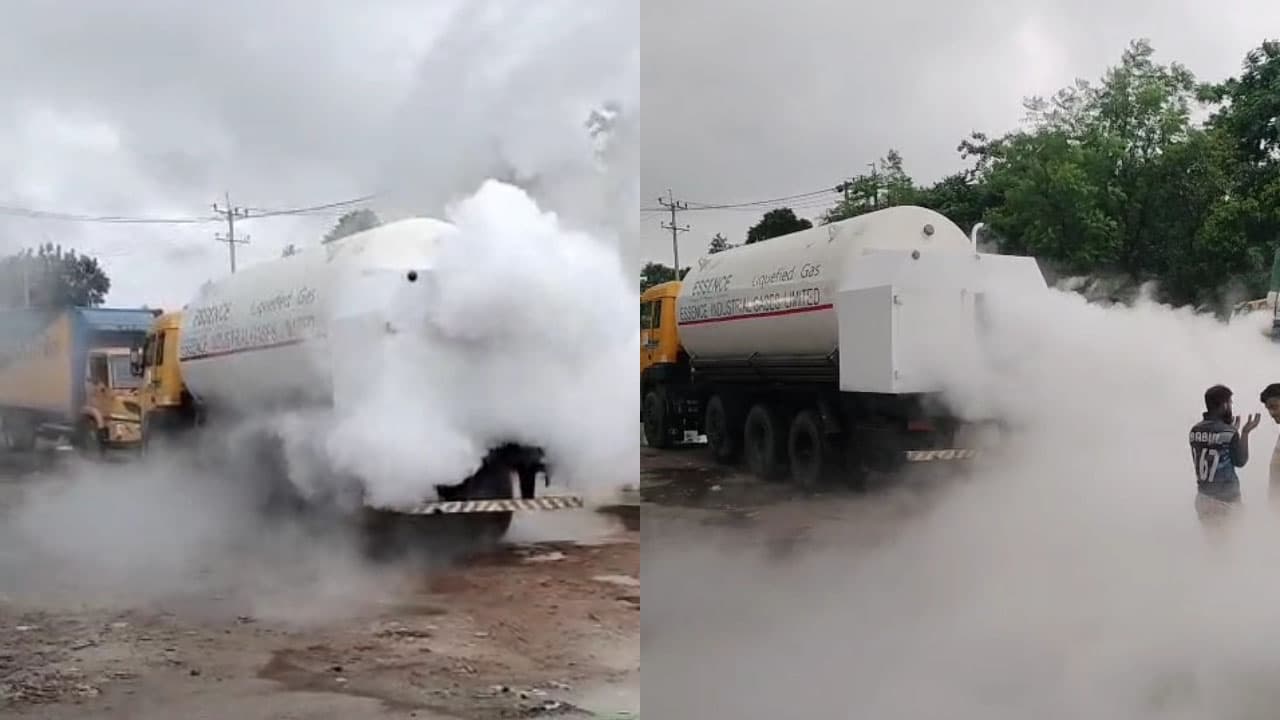 নাটোরের বনপাড়ায় নাইট্রোজেন গ্যাসবাহী ট্যাংকারে লিকেজ, এলাকায় আতঙ্ক