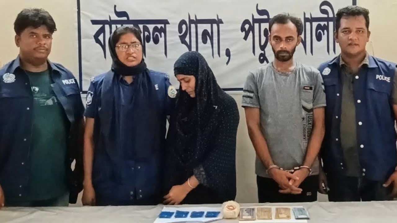 ডায়াপারে ইয়াবাসহ নারীসহ ২ গ্রেপ্তার