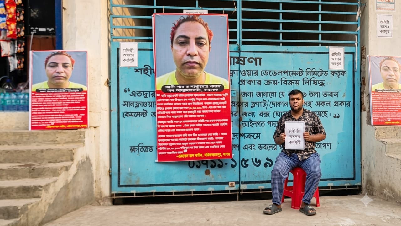 পাওনা আদায়ে সাউন্ডবক্স বাজিয়ে প্রবাসীর অনশন