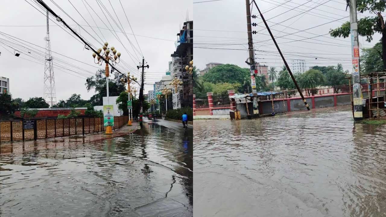 ২৪ ঘণ্টায় ১০০ মিলিমিটার বৃষ্টিতে রাজশাহী নগরী জলাবদ্ধতায় তলিয়েছে