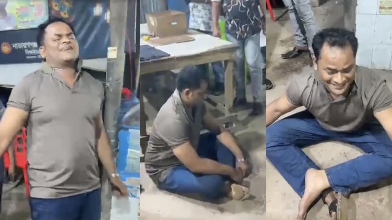 নৌ পুলিশ এসআইয়ের অস্বাভাবিক আচরণের ভিডিও ভাইরাল হয়েছে