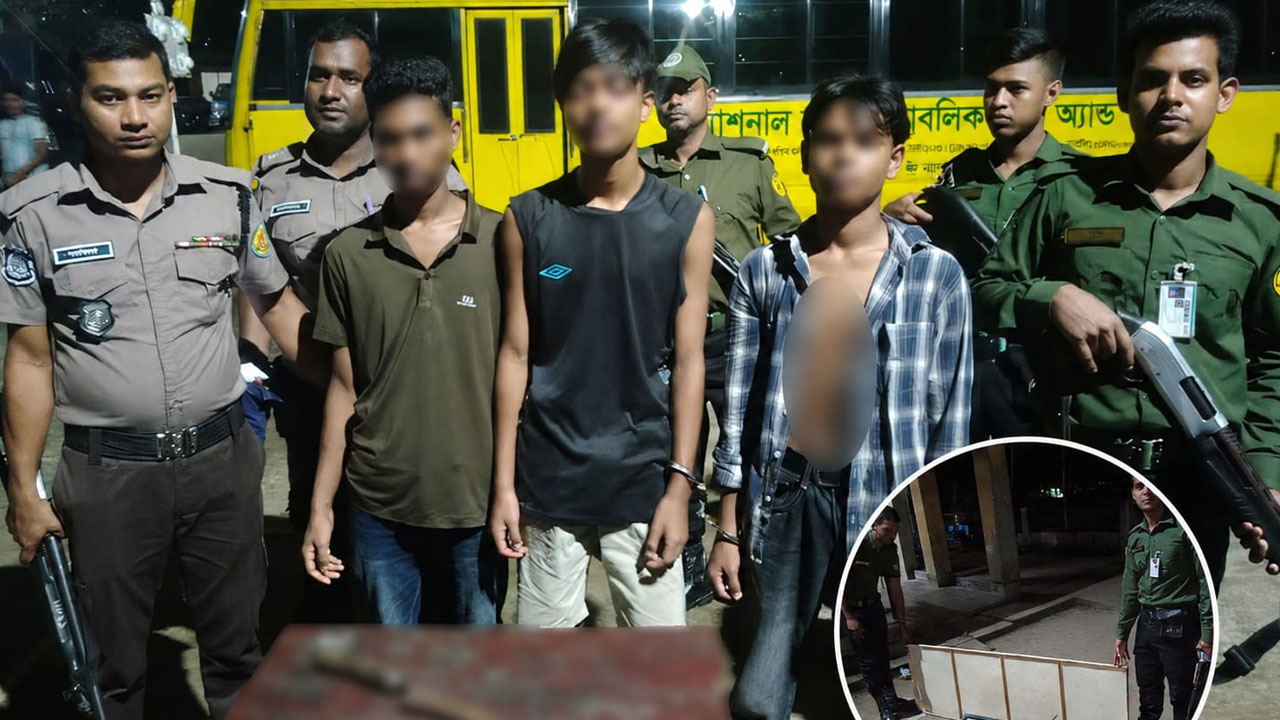 শিকদার মেডিকেল কলেজ হাসপাতাল থেকে অস্ত্রসহ চোরচক্রের ৩ সদস্য আটক
