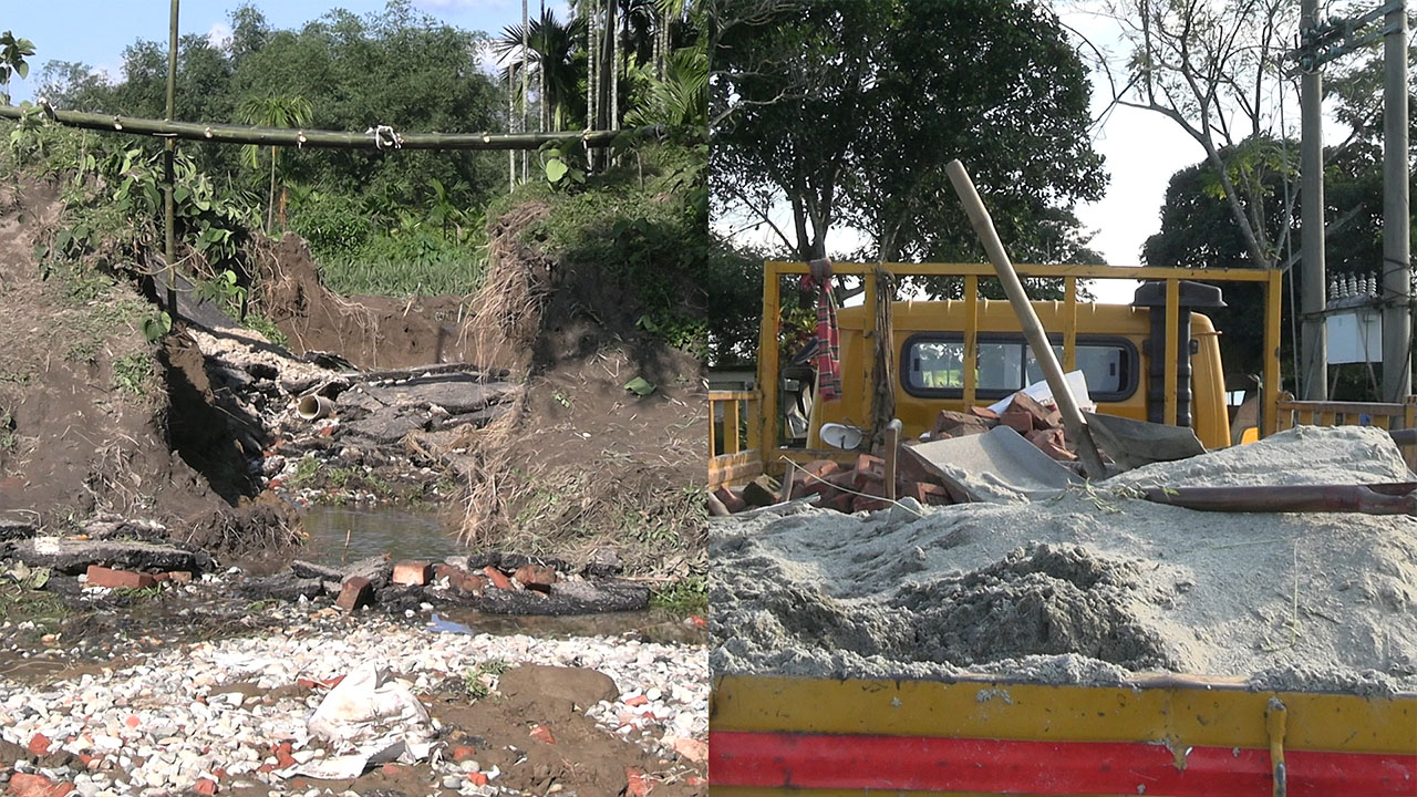 দহগ্রামে সড়ক মেরামত শুরু করেছে বিজিবি