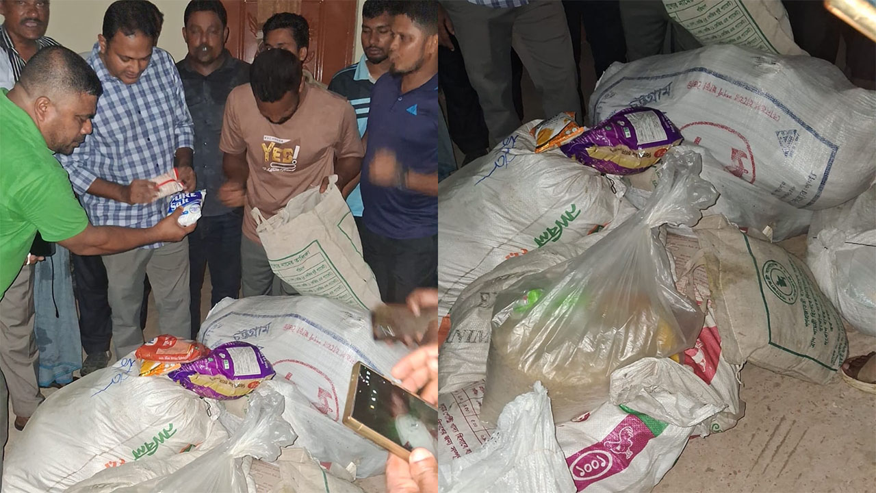 ফুলগাজীতে পিআইও অফিসের কর্মচারীর বাসা থেকে উদ্ধার হলো ত্রাণের পণ্য
