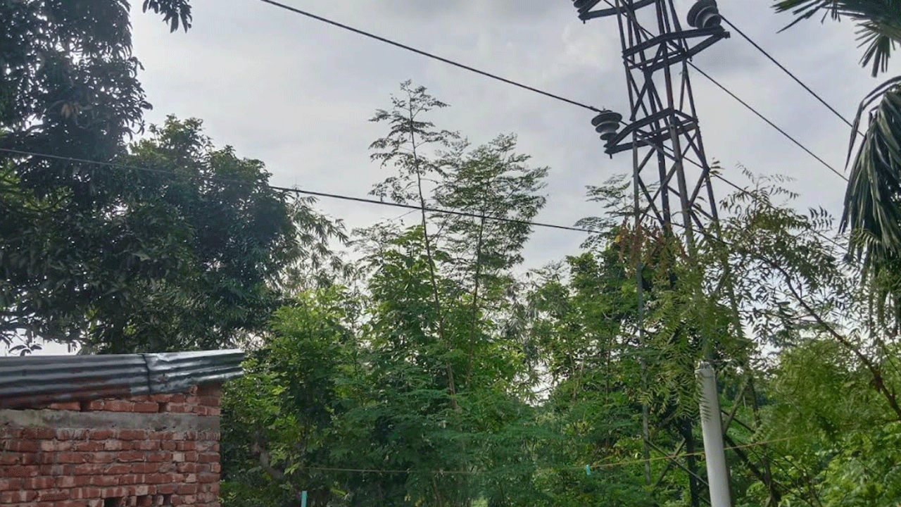 ঝিনাইদহে ৩৩ হাজার ভোল্টের তারের নিচে ঝুঁকিতে দুই শতাধিক পরিবার