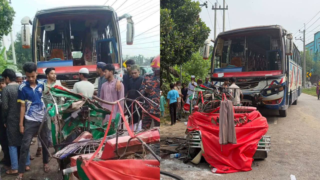 ময়মনসিংহে বাস-অটোরিকশায় মুখোমুখি সংঘর্ষে সাত নিহত